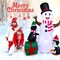 Costway 6 FT Inflatable Snowman & Penguins Christmas Decor w/Colorful LED Lights
